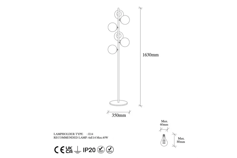 Golvlampa Subin Vintage Transparent - Vintage Transparent - Belysning & el - Inomhusbelysning & lampor - Sovrumslampa