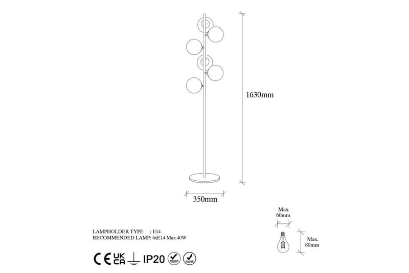 Golvlampa Subin Vintage Transparent - Vintage Transparent - Belysning & el - Inomhusbelysning & lampor - Sovrumslampa