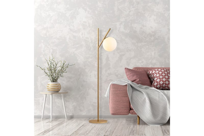 Golvlampa Thevon Gold - Guld - Belysning & el - Inomhusbelysning & lampor - Sovrumslampa