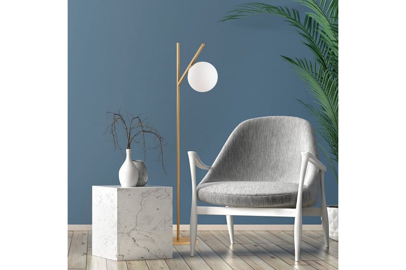 Golvlampa Thevon Gold - Guld - Belysning & el - Inomhusbelysning & lampor - Sovrumslampa