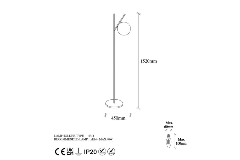 Golvlampa Thevon Gold - Guld - Belysning & el - Inomhusbelysning & lampor - Sovrumslampa