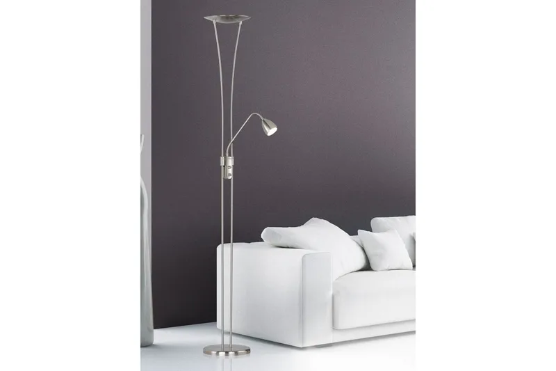 Golvlampa TRIO Arizona Borstad stål - Borstad stål - Belysning & el - Inomhusbelysning & lampor - Sovrumslampa