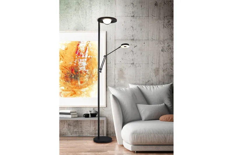 Golvlampa TRIO Barrie Mattsvart - Mattsvart - Belysning & el - Inomhusbelysning & lampor - Sovrumslampa