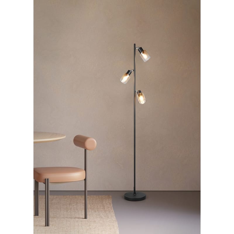 Golvlampa TRIO Cadiz - Mattsvart/Bärnsten - Belysning & el - Inomhusbelysning & lampor - Sovrumslampa