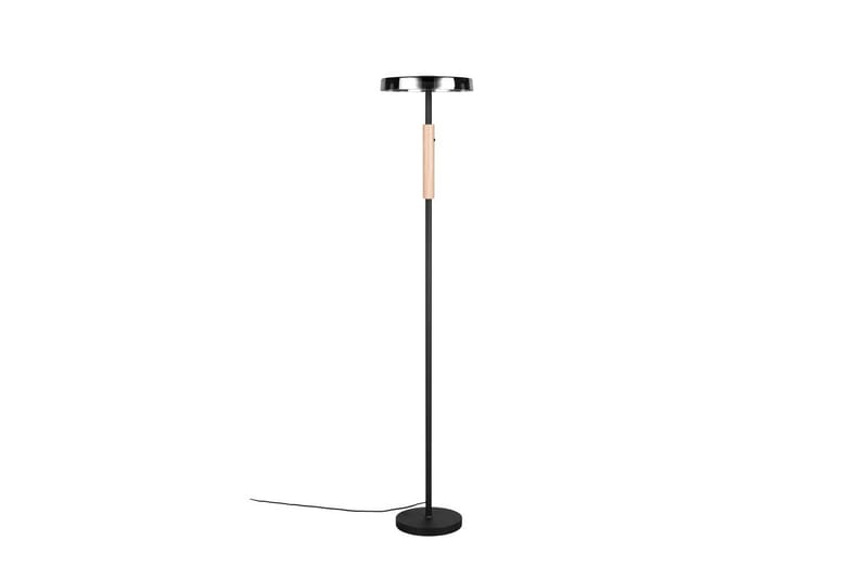 Golvlampa TRIO Celeste Mattsvart/kromad/trä - Mattsvart/kromad/trä - Belysning & el - Inomhusbelysning & lampor - Sovrumslampa