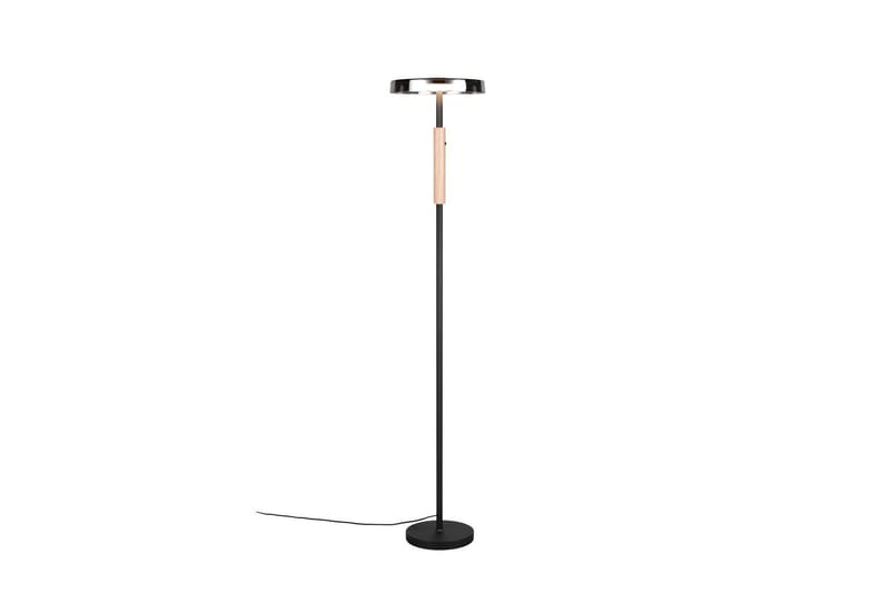 Golvlampa TRIO Celeste Mattsvart/kromad/trä - Mattsvart/kromad/trä - Belysning & el - Inomhusbelysning & lampor - Sovrumslampa