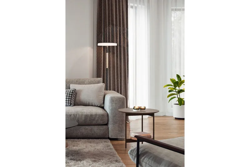 Golvlampa TRIO Celeste Mattsvart/vit/kaffebrun - Mattsvart/vit/kaffebrun - Belysning & el - Inomhusbelysning & lampor - Sovrumslampa