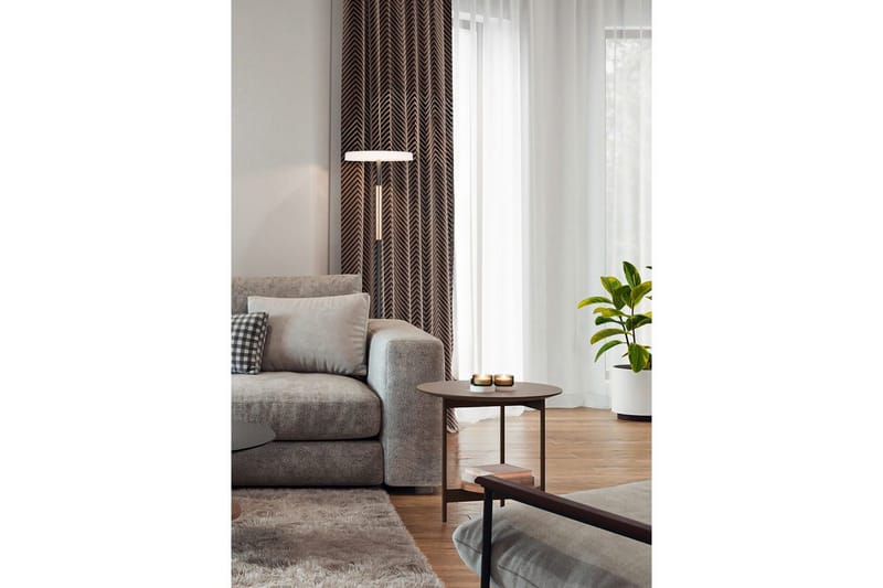 Golvlampa TRIO Celeste Mattsvart/vit/kaffebrun - Mattsvart/vit/kaffebrun - Belysning & el - Inomhusbelysning & lampor - Sovrumslampa