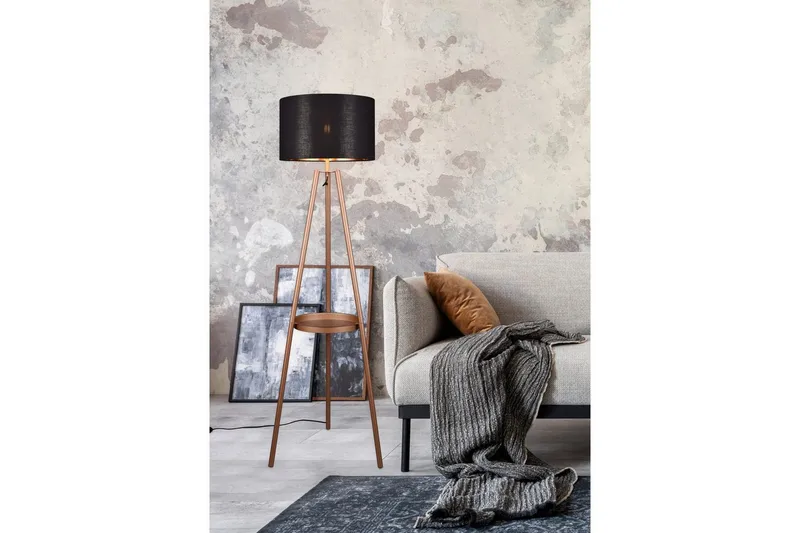 Golvlampa TRIO Colette Kaffebrun - Kaffebrun - Belysning & el - Inomhusbelysning & lampor - Sovrumslampa