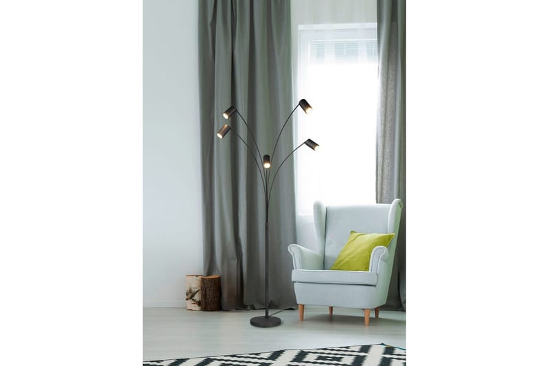 Golvlampa TRIO Marley Mattsvart - Mattsvart - Belysning & el - Inomhusbelysning & lampor - Sovrumslampa