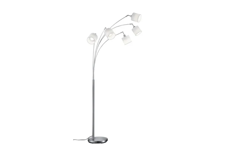 Golvlampa TRIO Tommy Böjd Borstad stål, Borstad stål