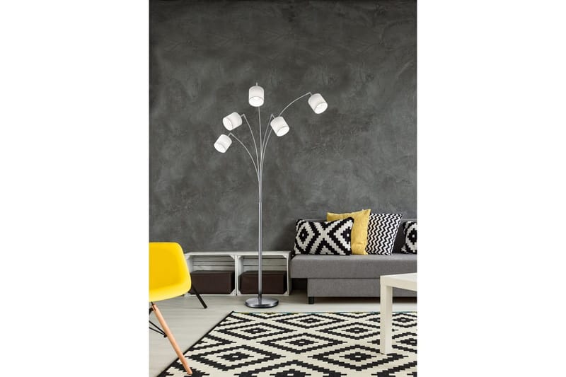 Golvlampa TRIO Tommy Böjd Borstad stål - Borstad stål - Belysning & el - Inomhusbelysning & lampor - Sovrumslampa