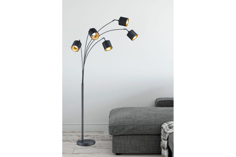 Golvlampa TRIO Tommy Böjd Mattsvart - Mattsvart - Belysning & el - Inomhusbelysning & lampor - Sovrumslampa