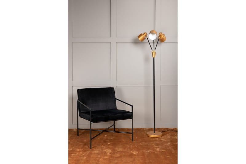 Vifta Golvlampa 3 Lampor 33 cm - Svart/Mässing - Belysning & el - Inomhusbelysning & lampor - Golvlampa - Trearmad golvlampa