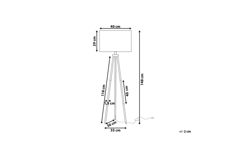 Vistula Golvlampa 148 cm - Natur - Belysning & el - Inomhusbelysning & lampor - Golvlampa