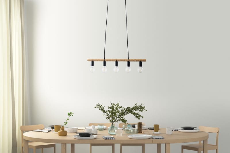 Einar Taklampa 5L E27 mattsvart/ sisal - Matt svart/Sisal - Belysning & el - Inomhusbelysning & lampor - Kökslampa - Taklampa kök