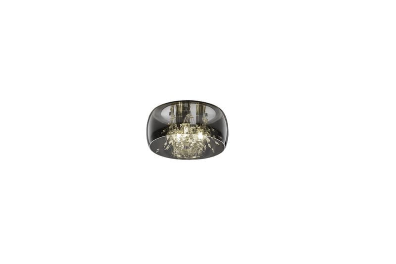 Crystel Plafond 35 cm 3xE14 krom/ rökglas, Krom/Rökglas