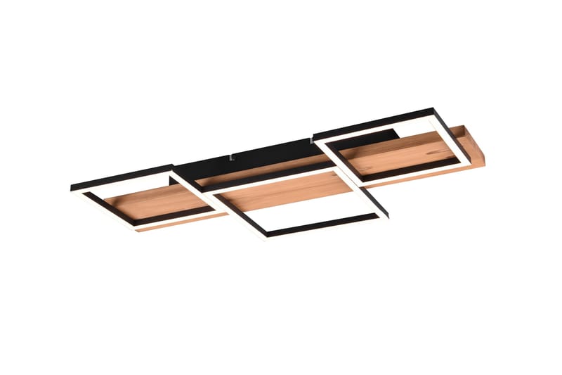 Harper LED Plafond 65 cm mattsvart/ trä, Trä