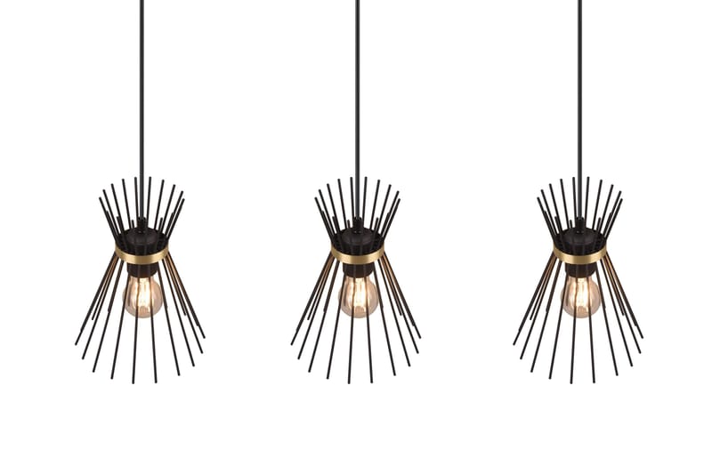 Rod Taklampa 3L E27 svart/ guld - Svart/Guld - Belysning & el - Inomhusbelysning & lampor - Kökslampa - Taklampa kök