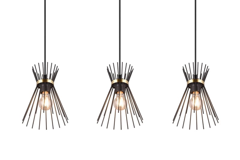 Rod Taklampa 3L E27 svart/ guld - Svart/Guld - Belysning & el - Inomhusbelysning & lampor - Kökslampa - Taklampa kök