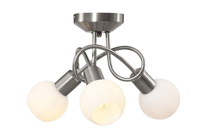 Taklampa med keramikskärmar för 3 E14-lampor vit klot - Vit - Taklampa kök - Fönsterlampa hängande - Fönsterlampa - Pendellampor & hänglampor - Sovrumslampa - Vardagsrumslampa
