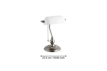 Bordslampa Eglo Banker Nickel Vit - Vit - Belysning & el - Inomhusbelysning & lampor - Bordslampor - Skrivbordslampa