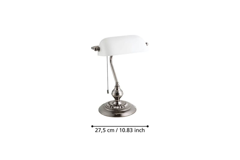 Bordslampa Eglo Banker Nickel Vit - Vit - Belysning & el - Inomhusbelysning & lampor - Bordslampor - Skrivbordslampa