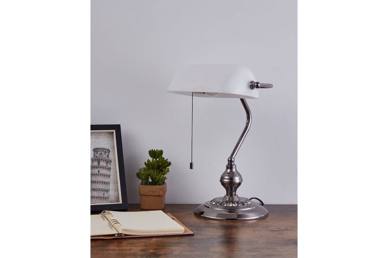 Bordslampa Eglo Banker Nickel Vit - Vit - Belysning & el - Inomhusbelysning & lampor - Bordslampor - Skrivbordslampa