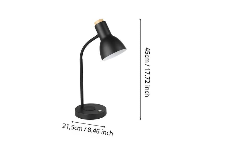 Bordslampa Eglo Veradal-Qi med Touch - Svart/Brun - Belysning & el - Inomhusbelysning & lampor - Bordslampor - Skrivbordslampa