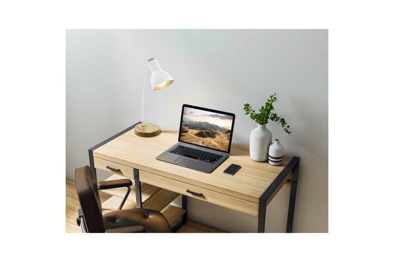 Bordslampa Eglo Veradal Vit, Brun - Vit/Brun - Belysning & el - Inomhusbelysning & lampor - Bordslampor - Skrivbordslampa