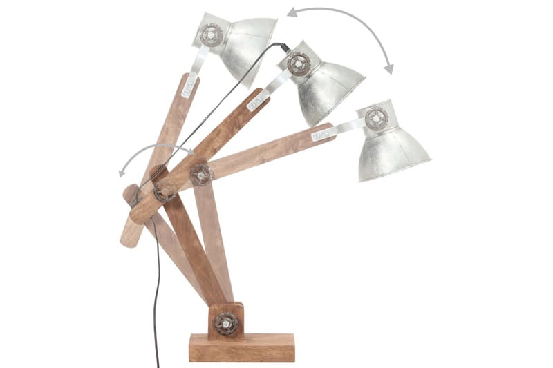 Skrivbordslampa industriell silver rund 58x18x90 cm E27 - be Basic - Belysning & el - Inomhusbelysning & lampor - Bordslampor - Skrivbordslampa