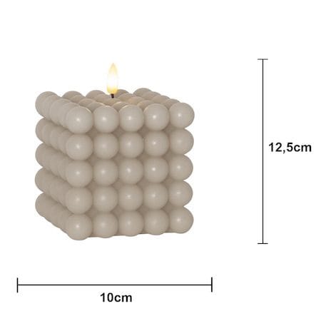 LED Blockljus Flamme Dot 10x12,5 cm - Beige - Belysning & el - Inomhusbelysning & lampor - Dekorationsbelysning
