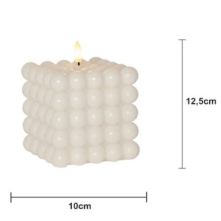 LED Blockljus Flamme Dot 10x12,5 cm - Vit - Belysning & el - Inomhusbelysning & lampor - Dekorationsbelysning