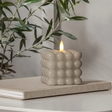 LED Blockljus Flamme Dot 7,5x9,5 cm - Beige - Belysning & el - Inomhusbelysning & lampor - Dekorationsbelysning