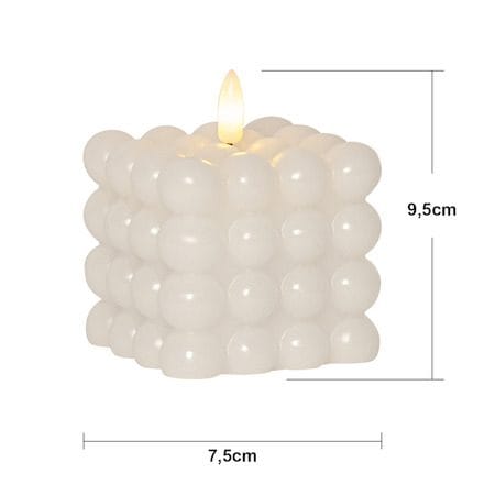 LED Blockljus Flamme Dot 7,5x9,5 cm - Vit - Belysning & el - Inomhusbelysning & lampor - Dekorationsbelysning