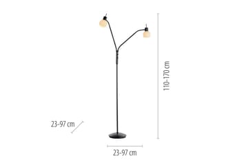 Loki Just Light Golvlampa - Black - Belysning & el - Inomhusbelysning & lampor - Golvlampa - Tvåarmad golvlampa