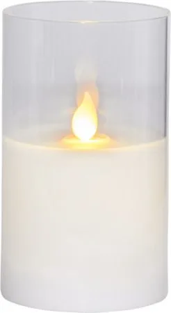 M-Twinkle LED Blockljus 12,5 cm, transparent glas och vit