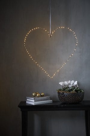 Mira Hängande LED-Hjärta 70 cm 80 Varmvita Ljus - Svart - Belysning & el - Inomhusbelysning & lampor - Dekorationsbelysning