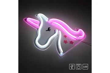 Neon-Enhörning Just Light Dekorationslampa - Multicolored - Belysning & el - Inomhusbelysning & lampor - Dekorationsbelysning