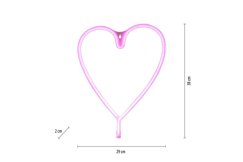 Neon-Hjärta Just Light Dekorationslampa - Pink - Belysning & el - Inomhusbelysning & lampor - Dekorationsbelysning