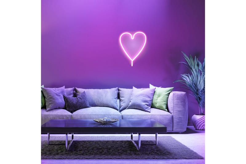Neon-Hjärta Just Light Dekorationslampa - Pink - Belysning & el - Inomhusbelysning & lampor - Dekorationsbelysning