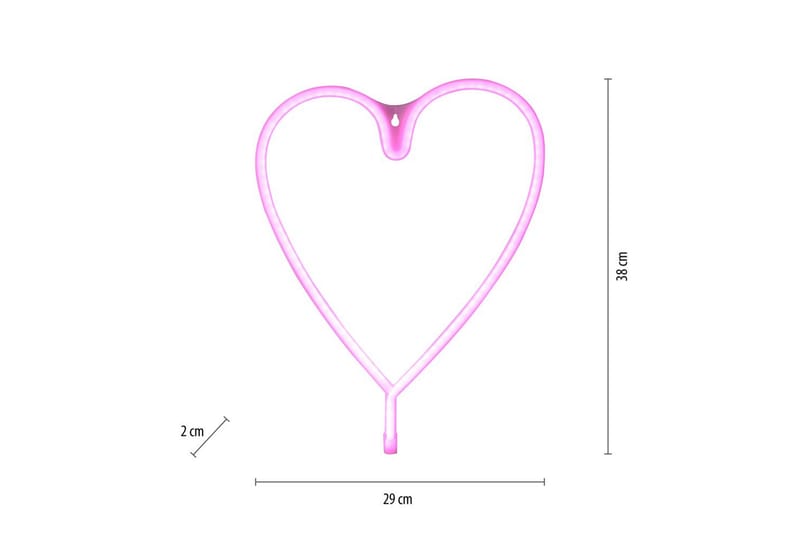 Neon-Hjärta Just Light Dekorationslampa - Pink - Belysning & el - Inomhusbelysning & lampor - Dekorationsbelysning