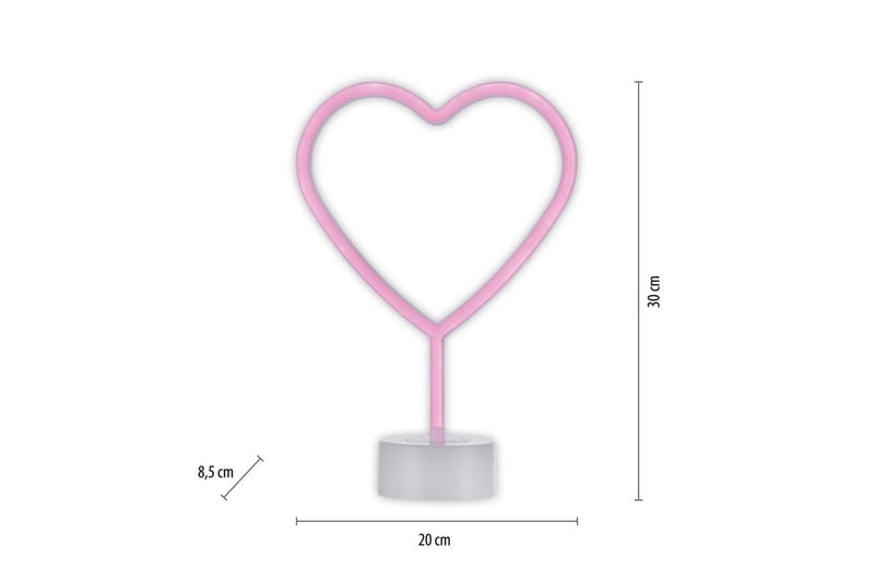 Neon-Hjärta Just Light Dekorationslampa - Pink - Belysning & el - Inomhusbelysning & lampor - Dekorationsbelysning