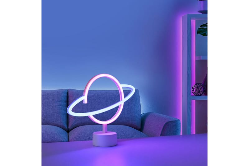 Neon-Saturnus Just Light Dekorationslampa - Multicolored - Belysning & el - Inomhusbelysning & lampor - Dekorationsbelysning