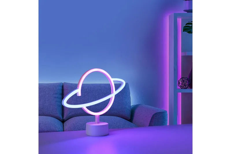 Neon-Saturnus Just Light Dekorationslampa - Multicolored - Belysning & el - Inomhusbelysning & lampor - Dekorationsbelysning