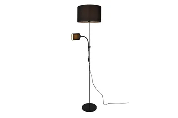 Owen Golvlampa E27+E14 svart - Svart - Belysning & el - Inomhusbelysning & lampor - Golvlampa - Tvåarmad golvlampa