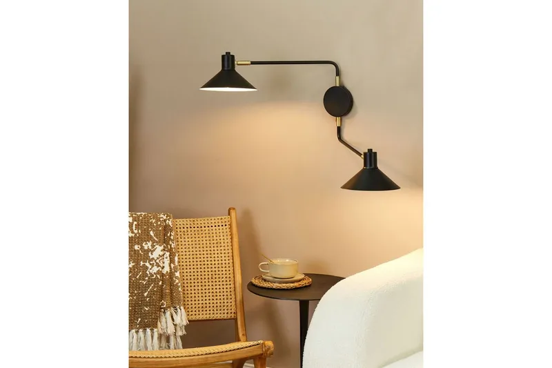 Paleki Vägglampa E27 - Svart - Belysning & el - Inomhusbelysning & lampor - Sänglampor & nattduksbordslampa - Sänglampa vägg