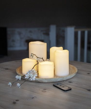 Paul set av 5 LED Blockljus 10 cm - elfenbensvit - Belysning & el - Inomhusbelysning & lampor - Dekorationsbelysning