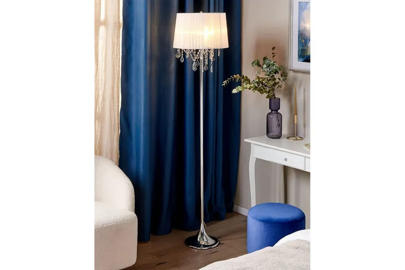 Pianose Golvlampa 165 cm - Silver/Vit - Belysning & el - Inomhusbelysning & lampor - Sovrumslampa