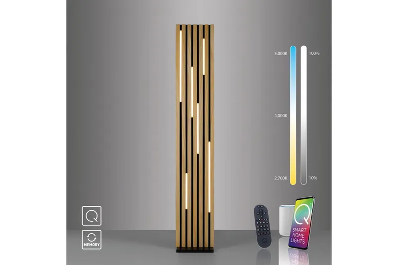 Q-Akustik Paul Neuhaus Golvlampa - Wood - Belysning & el - Inomhusbelysning & lampor - Sovrumslampa